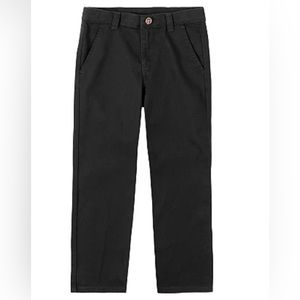 IZOD Boys Flat-Front Twill Pants - size 18 Husky (Black) 💯% Cotton. New!